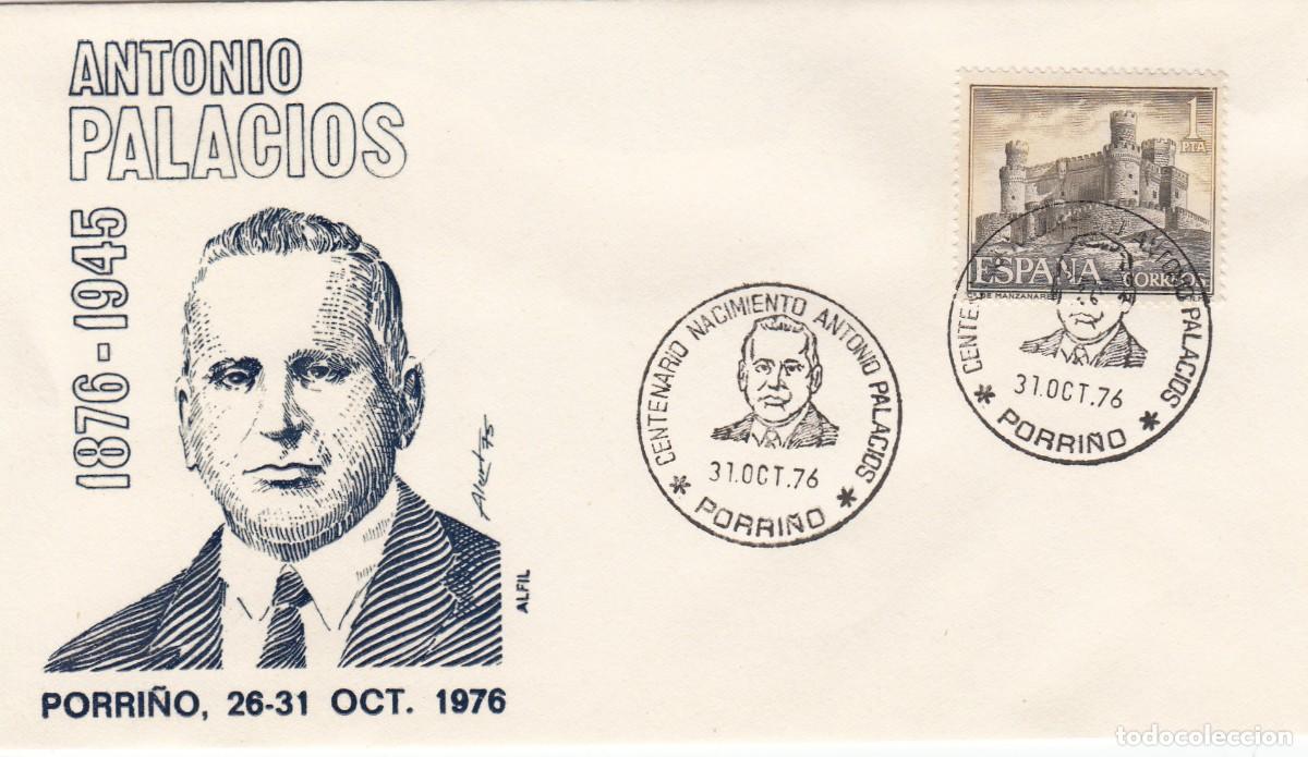 Sellos: GALICIA - MATASELLOS CENTENARIO NAC. ANTONIO PALACIOS - PORRI&Ntilde;O - 1976