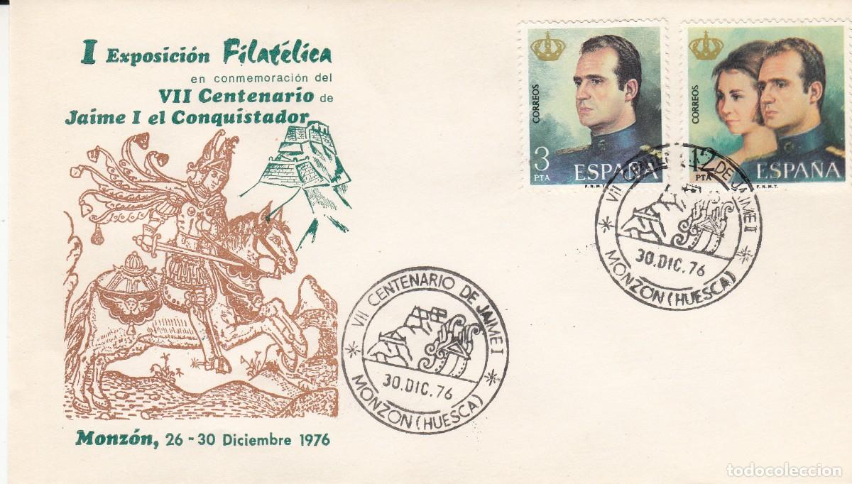 Sellos: ARAG&Oacute;N - MATASELLOS CENTENARIO JAIME I -MONZ&Oacute;N - 1976 -