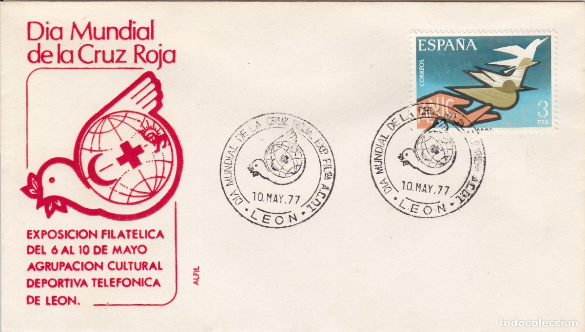 Sellos: MATASELLOS LE&Oacute;N - DIA MUNDIAL DE LA CRUZ ROJA - 1977