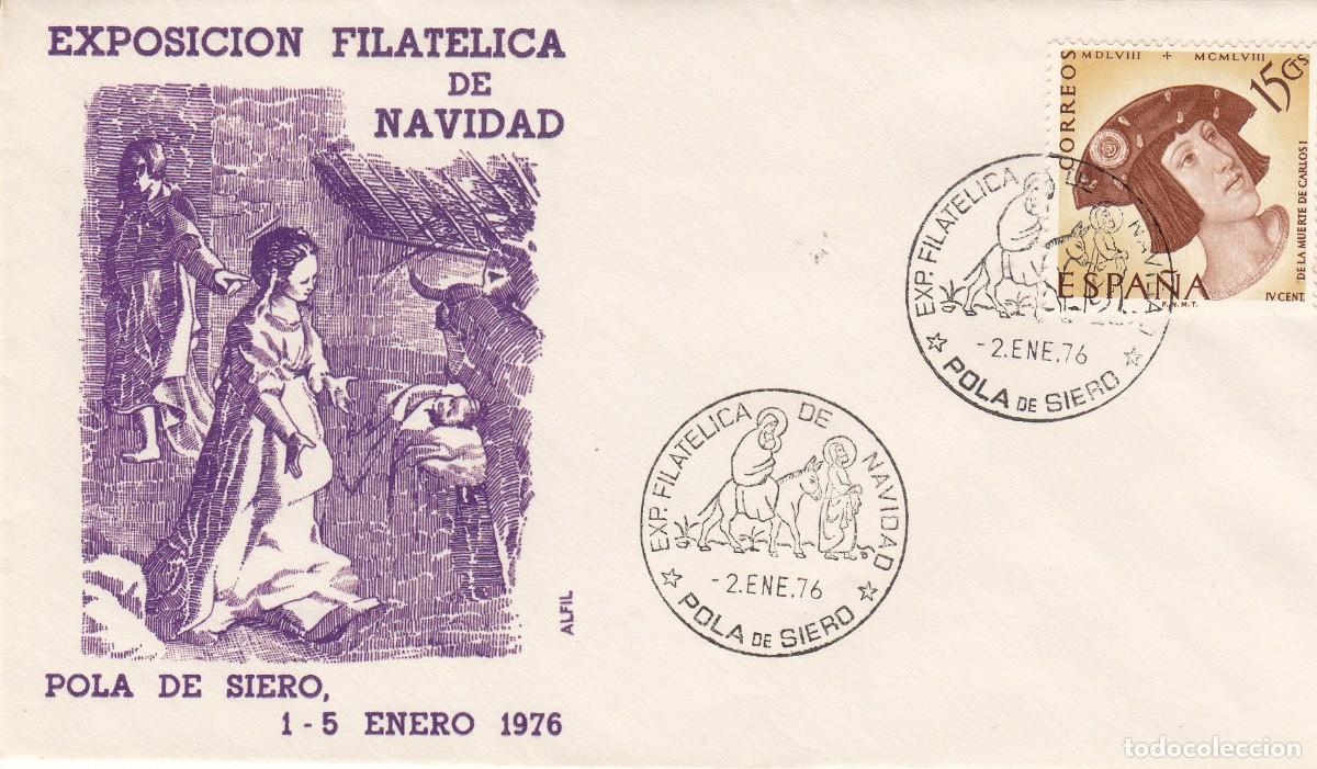 Sellos: ASTURIAS MATASELLOS EXPOS. FILAT&Eacute;LICA DE NAVIDAD - POLA DE SIERO - 1976