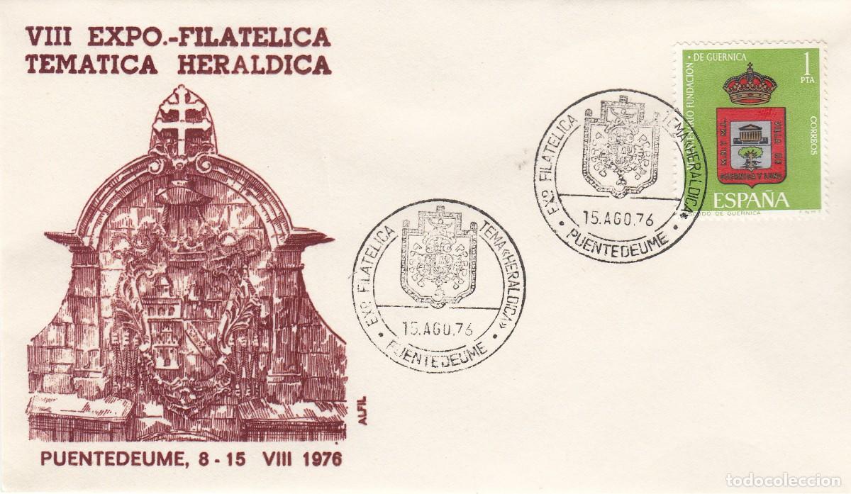 Sellos: GALICIA MATASELLOS EXPOS. FILAT&Eacute;LICA TEM&Aacute;TICA HERALDICA - PUENTEDEUME - 1976