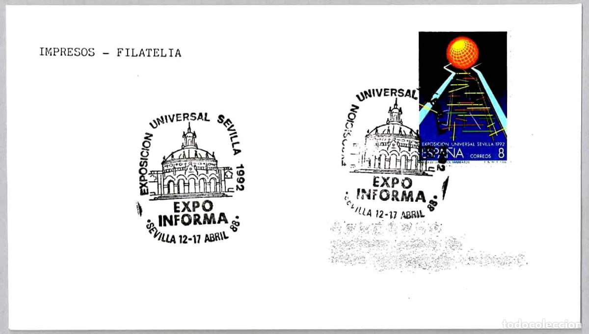Sellos: Matasellos EXPO INFORMA - EXP. UNIVERSAL SEVILLA 1992. Sevilla, Andalucia, 1988
