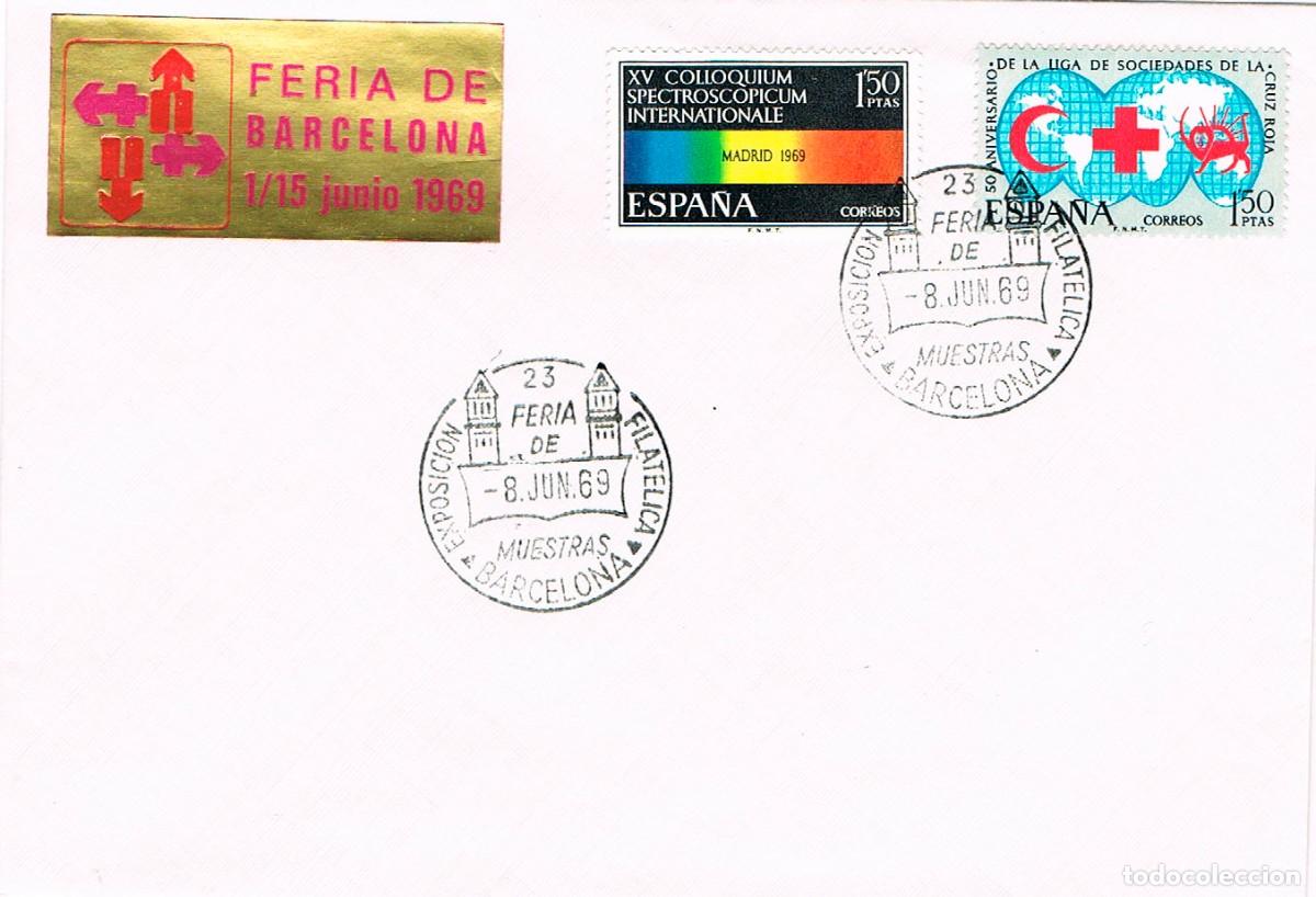 Sellos: A&Ntilde;O 1969, FERIA DE MUESTRAS DE BARCELONA, SEDE, SOBRE OFICIAL