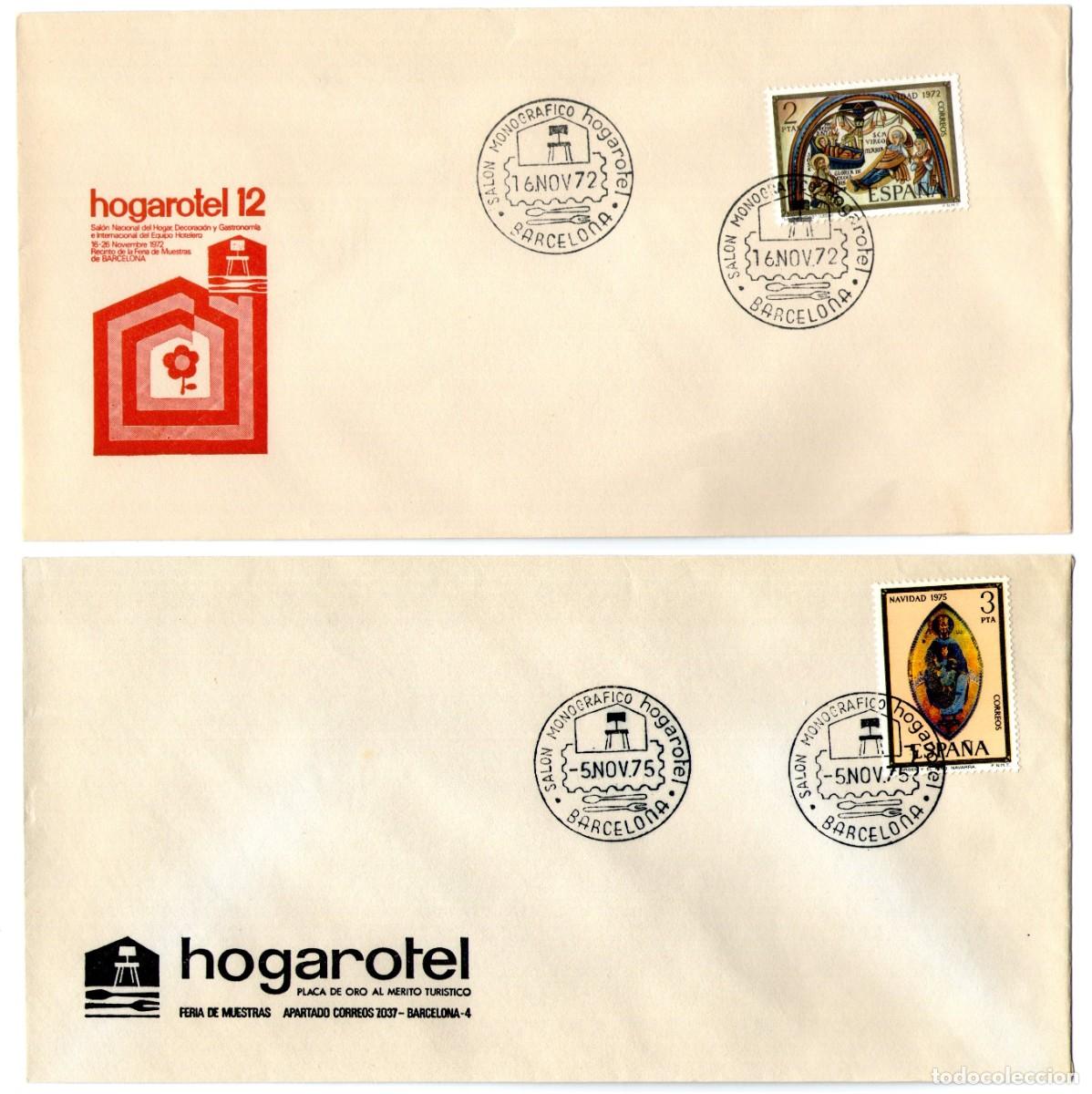 Sellos: 3 SOBRES HOGAROTEL CON MATASELLOS CONMEMORATIVOS A&Ntilde;OS 1972-75 Y 78.