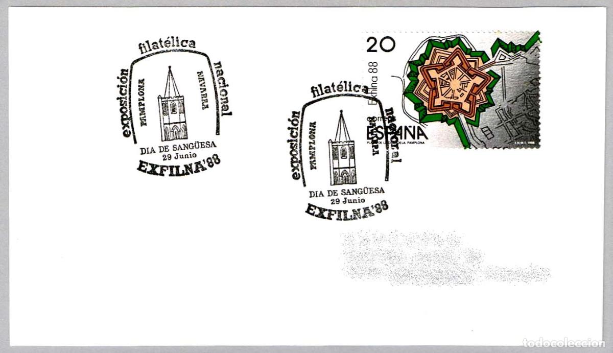 Sellos: Matasellos EXFILNA'88 - DIA DE SANG&Uuml;ESA. Pamplona, Navarra, 1988