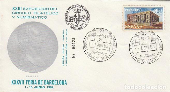 Sellos: A&Ntilde;O 1969, FERIA DE MUESTRAS DE BARCELONA, MATASELLO SEDE, Oficial numerado (tirada 1.000)
