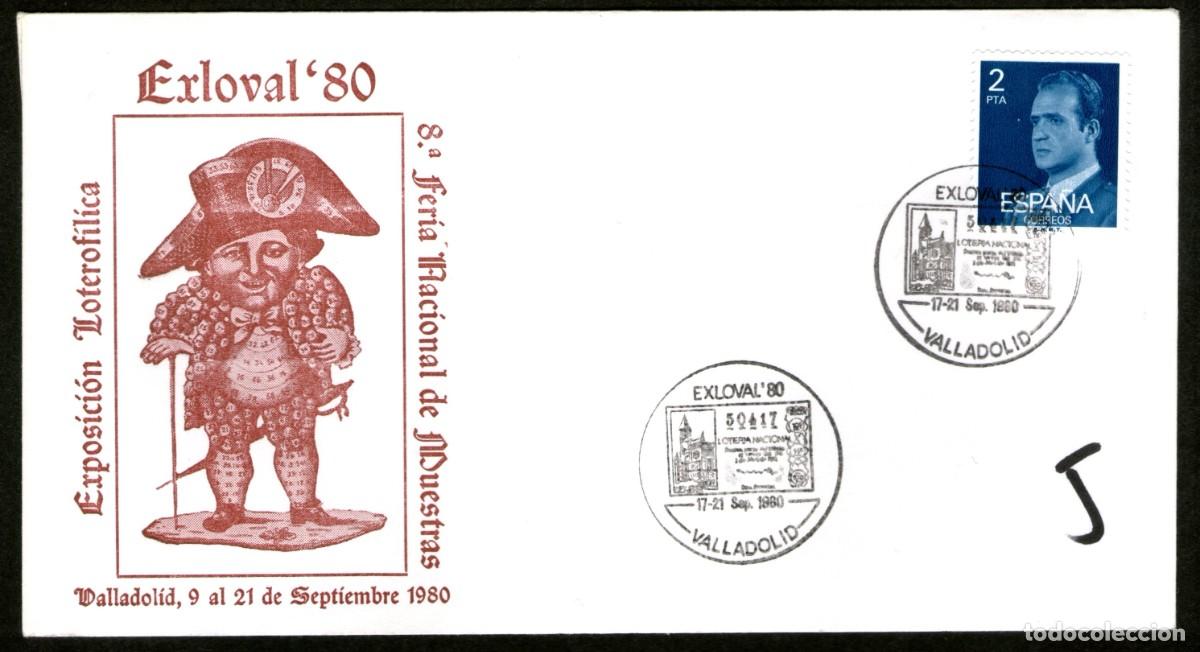 Sellos: SOBRE CONMEMORATIVO EXPOSICION LOTEROFILICA EXLOVAL 80 - VALLADOLID