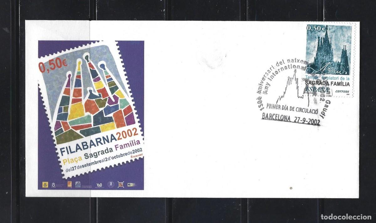Sellos: ESPA&Ntilde;A 2002 SOBRE PRIMER DIA FILABARNA 2002 SAGRADA FAMILIA