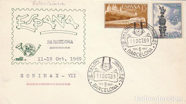 Sellos: A&Ntilde;O 1969, SONIMAG, SALON DE LA IMAGEN. SONIDO Y ELECTRONICA EN BARCELONA, SOBREDE TOPO