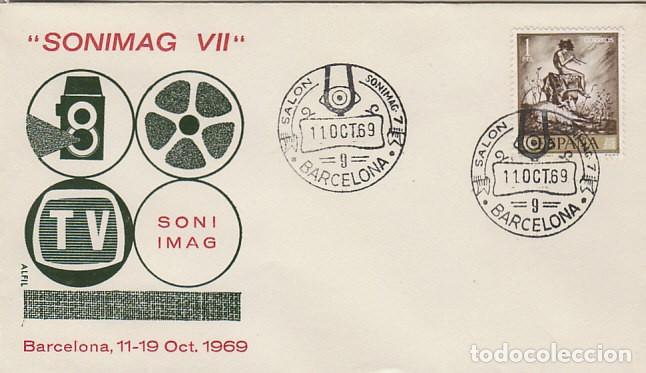 Sellos: A&Ntilde;O 1969, SONIMAG, SALON DE LA IMAGEN. SONIDO Y ELECTRONICA EN BARCELONA, SOBRE DE ALFIL