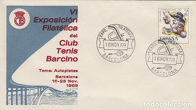 Sellos: A&Ntilde;O 1969, EXPOSICION DEL CLUB DE TENIS BARCINO, SOBRE DE ALFIL