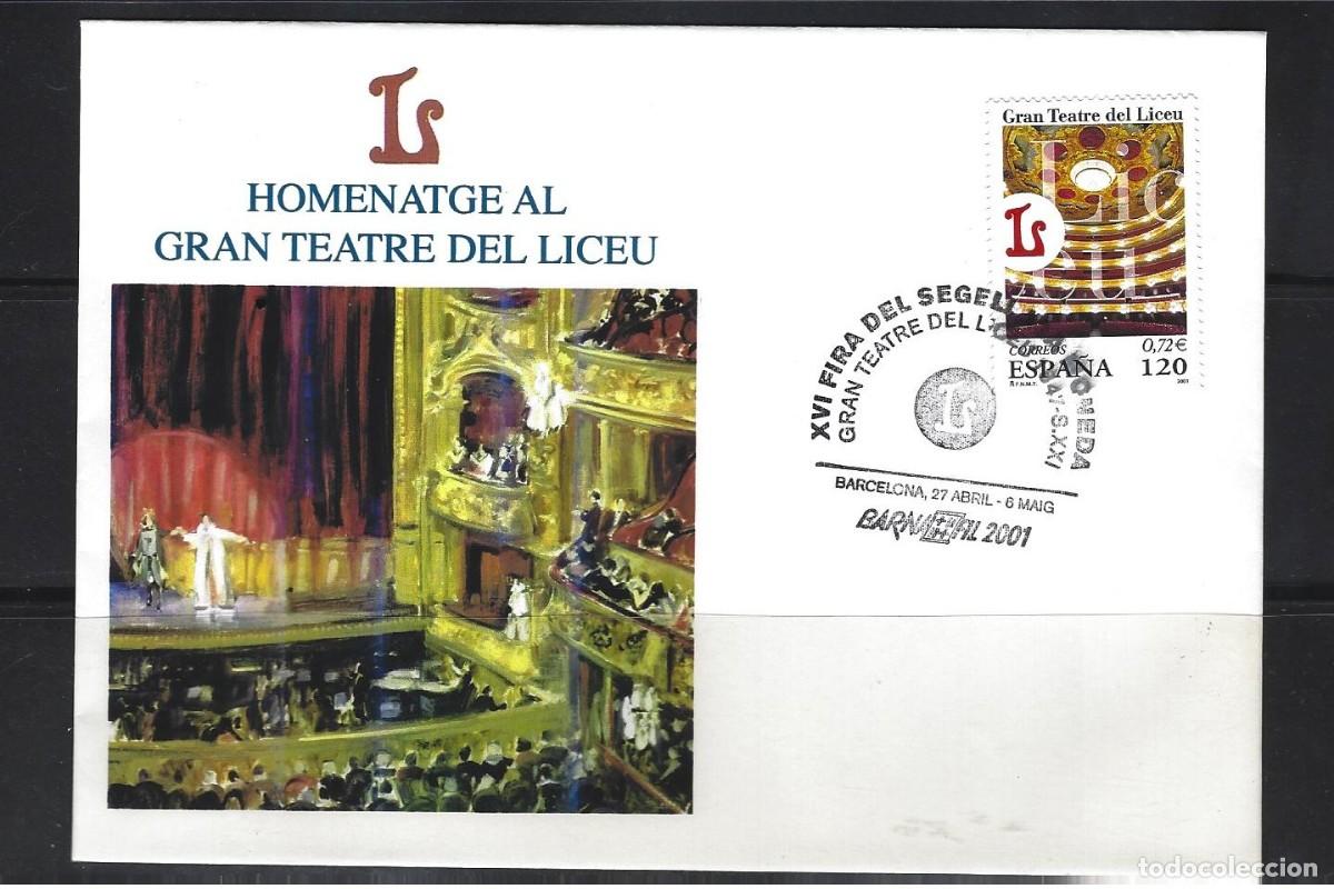 Sellos: ESPA&Ntilde;A 2001 BARNAFIL SOBRE MAT, ESP. GRAN TEATRE DEL LICEU
