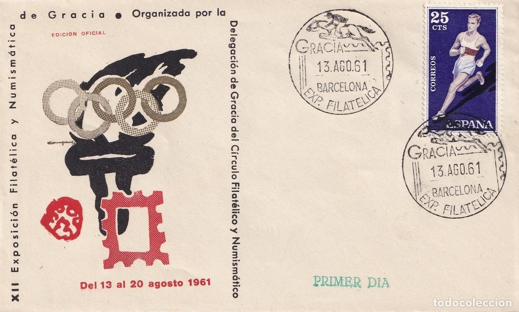 Sellos: SPD Barcelona 1961 - XII Exposici&oacute;n filat&eacute;lica y numism&aacute;tica de Gracia - Matasellos especiales
