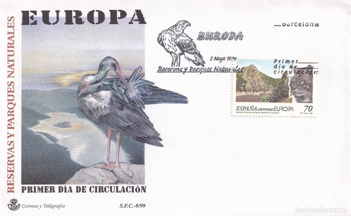 Sellos: SPD Barcelona 1999 - Europa - Reservas y parques naturales - Gato salvaje y parque de Monfrag&uuml;e