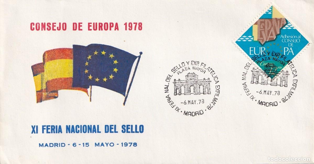 Sellos: Sobre 1978 - XI Feria Nacional del sello y exposici&oacute;n filat&eacute;lica EXFILMA 78 - Consejo de Europa 1978