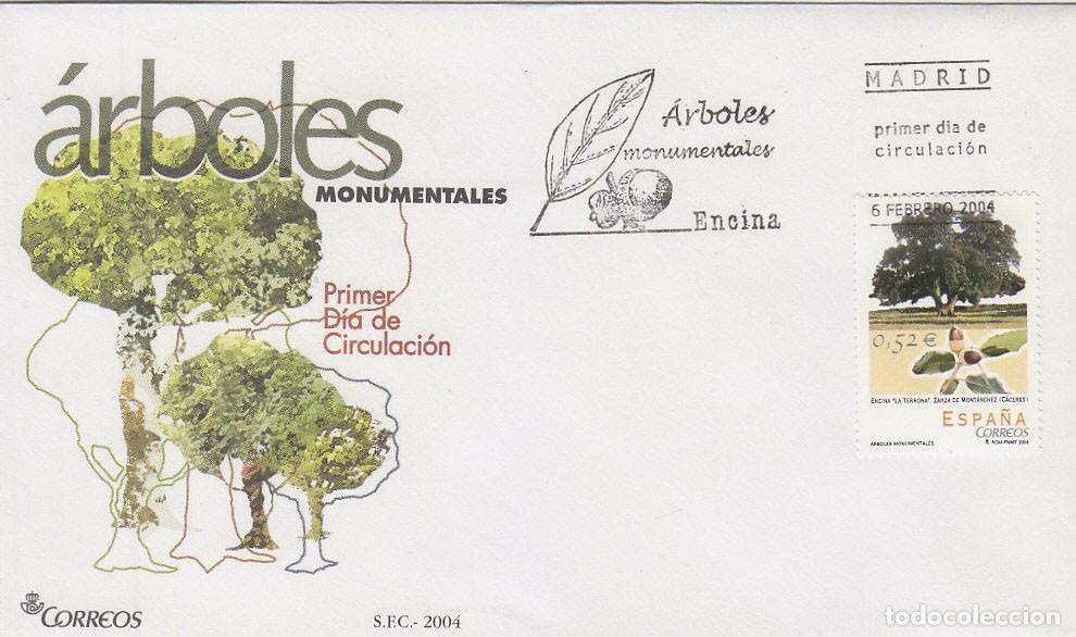 Sellos: EDIFIL N&ordm; 4063, ARBOLES MONUMENTALES ENCINA LA TERRONA ZARZA MONTANCHEZ, CACERES,PRIMER DIA 6-2-2004