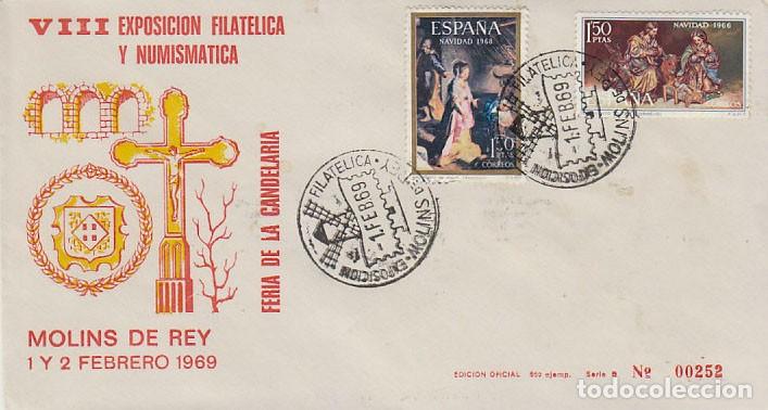 Sellos: A&Ntilde;O 1969, MOLINS DE REI, FIESTA DE LA CANDELARIA, EDICION OFICIAL NUMERADO