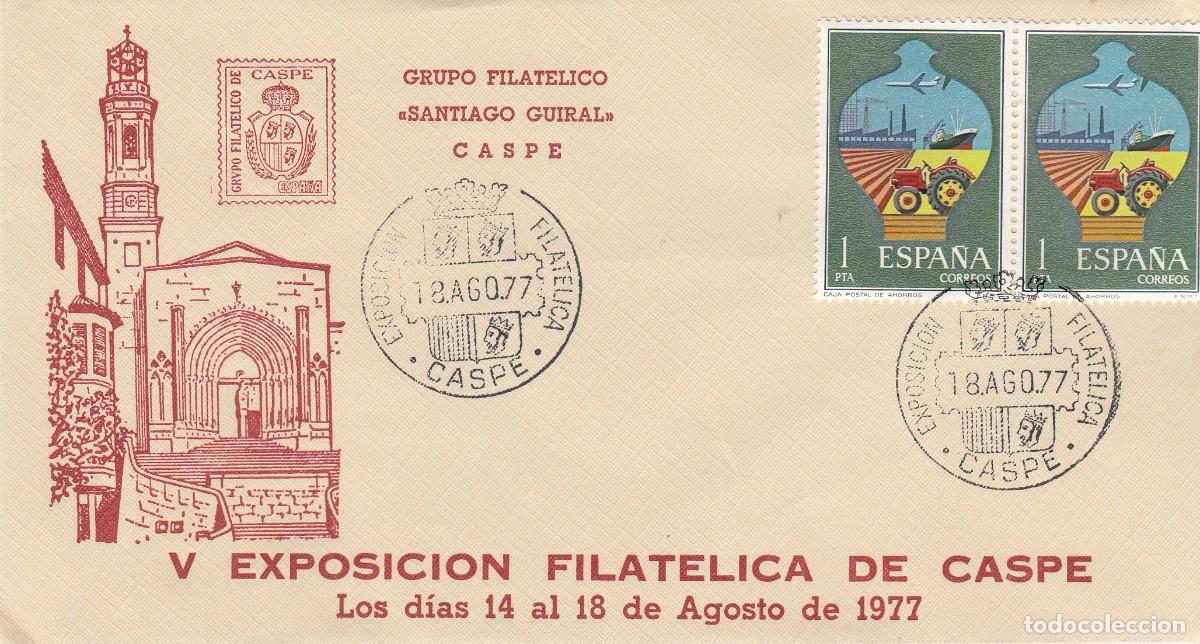 Sellos: ARAG&Oacute;N - MATASELLOS EXPOSICI&Oacute;N FILAT&Eacute;LICA - CASPE - 1977