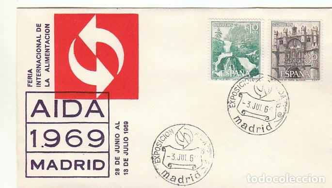 Sellos: A&Ntilde;O 1969, MADRID, AIDA, FERIA INTERNACIONAL DE LA ALIMENTACION, SOBRE OFICIAL