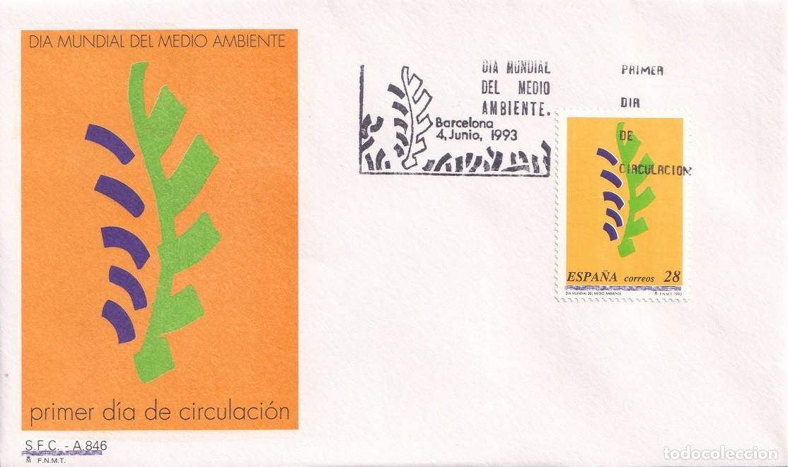 Sellos: SPD Barcelona 1993 - D&iacute;a mundial del medio ambiente - Primer d&iacute;a de circulaci&oacute;n - Matasellos