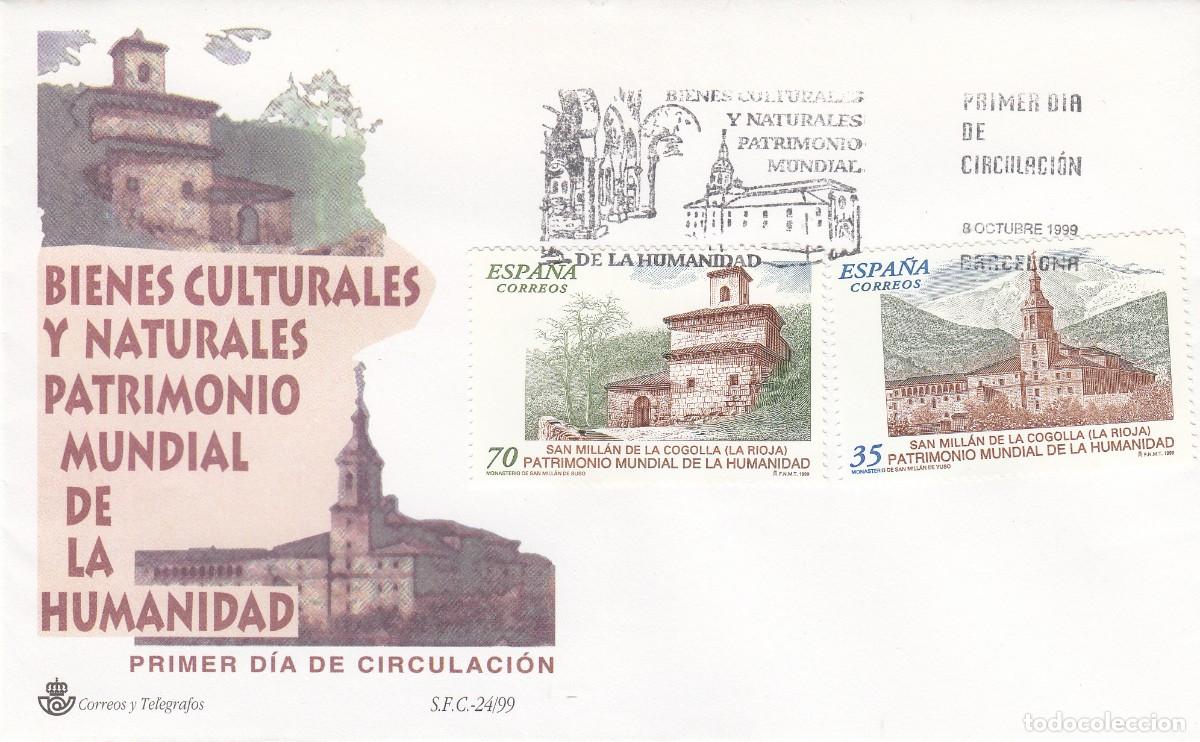 Sellos: MATASELLOS SPD - BIENES CULTURALES Y NATURALES PATRIMONIO MUNDIAL -SAN MILL&Aacute;N DE SUSO - 19*99