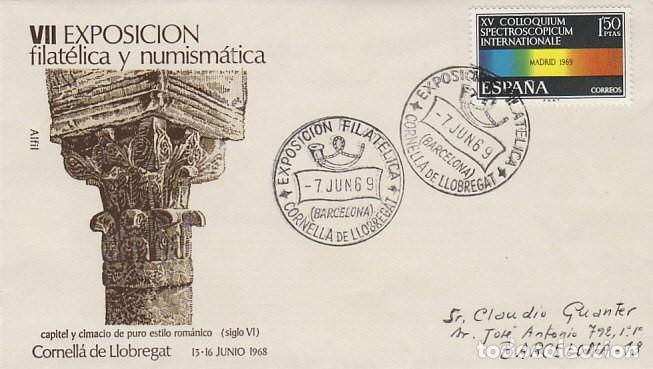 Sellos: A&Ntilde;O 1969, CORNELLA DE LLOBREGAT, EXPOSICION FILATELICA, SOBRE DE ALFIL
