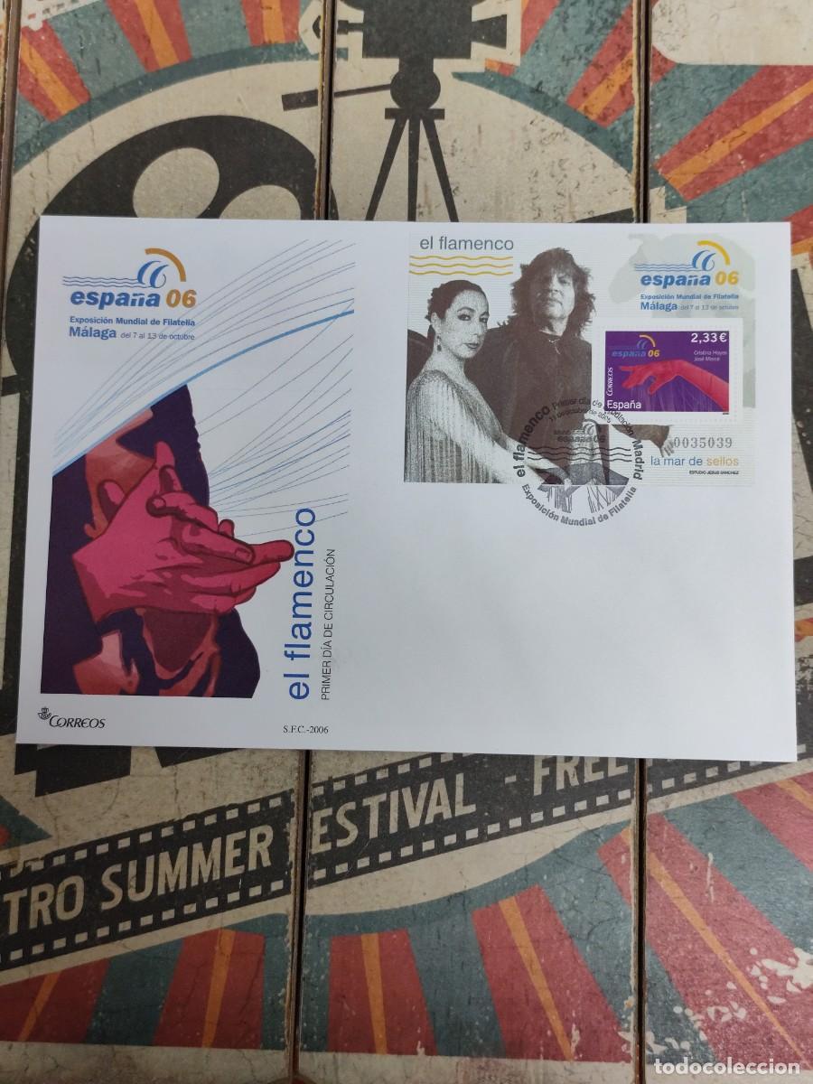 Sellos: 25 Exposici&oacute;n Mundial Filat&eacute;lica M&aacute;laga Octubre de 2006 El Flamenco Sobre primer d&iacute;a
