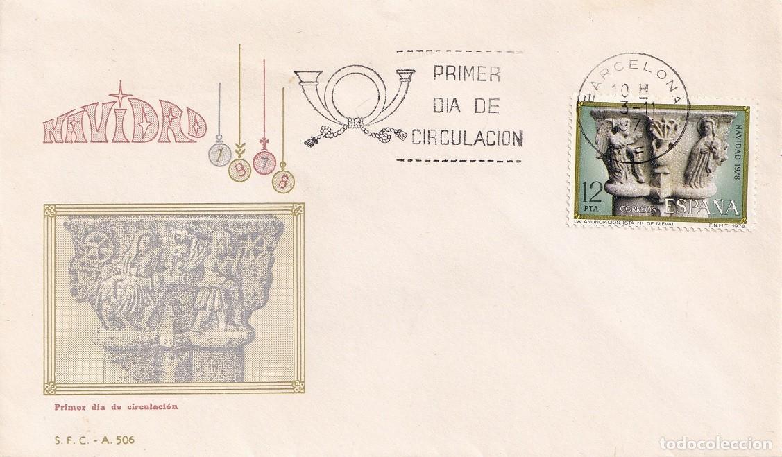 Sellos: SPD Barcelona 1978 - Navidad - Capiteles de la Iglesia de Santa Mar&iacute;a de Nieva Segovia - Primer d&iacute;a