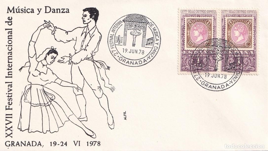Sellos: Sobre en Alfil Granada 1978 - XXVII Festival Internacional de M&uacute;sica y Danza - Matasellos especiales