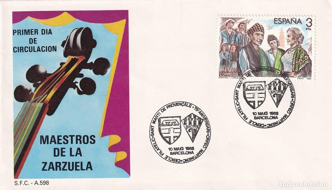 Sellos: SPD Barcelona 1985 - Maestros de la Zarzuela - 75 Aniversari Orfeo Martinenc - Sant Mart&iacute; Proven&ccedil;als