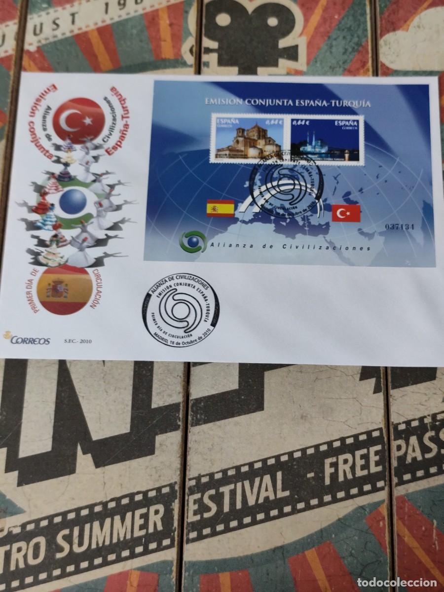 Sellos: 78 Alianza de Civilizaciones Emisi&oacute;n conjunta Espa&ntilde;a-Turquia 18/10/10 Sobre primer d&iacute;a