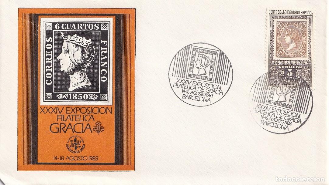 Sellos: Sobre Barcelona 1983 - XXXIV Exposici&oacute;n Filat&eacute;lica de Gracia - Matasellos especiales