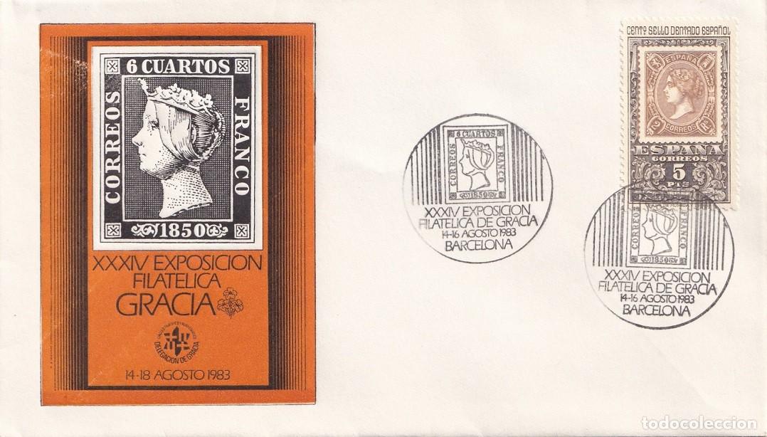 Sellos: Sobre Barcelona 1983 - XXXIV Exposici&oacute;n Filat&eacute;lica de Gracia - Matasellos especiales