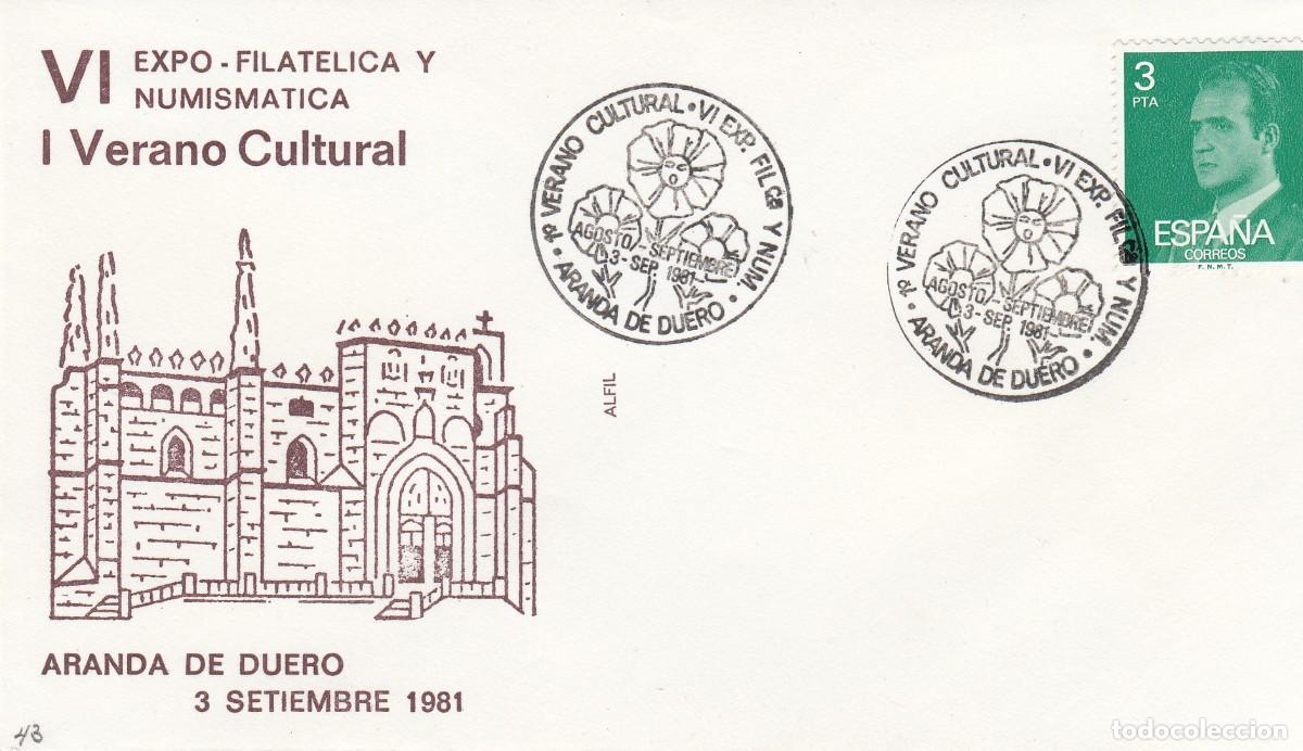 Sellos: MATASELLOS EXPOSICI&Oacute;N FILAT&Eacute;LICA VERANO CULTURAL - ARANDA DE DUERO - 1981