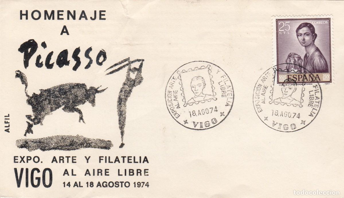 Sellos: GALICIA - MATASELLOS EXP. FILAT. ARTE AL AIRE LIBRE - HOMENAJE A PICASSO - VIGO - 1974