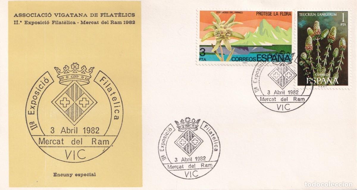 Sellos: Sobre Vic 1982 - II Exposici&oacute; Filat&egrave;lica &middot; Mercat del Ram 1982 - Associaci&oacute; Vigatana de filat&egrave;lics