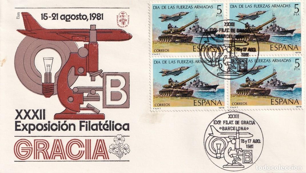 Sellos: Sobre Barcelona 1981 - XXXII Exposici&oacute;n Filat&eacute;lica Gracia Barcelona - Matasellos especiales