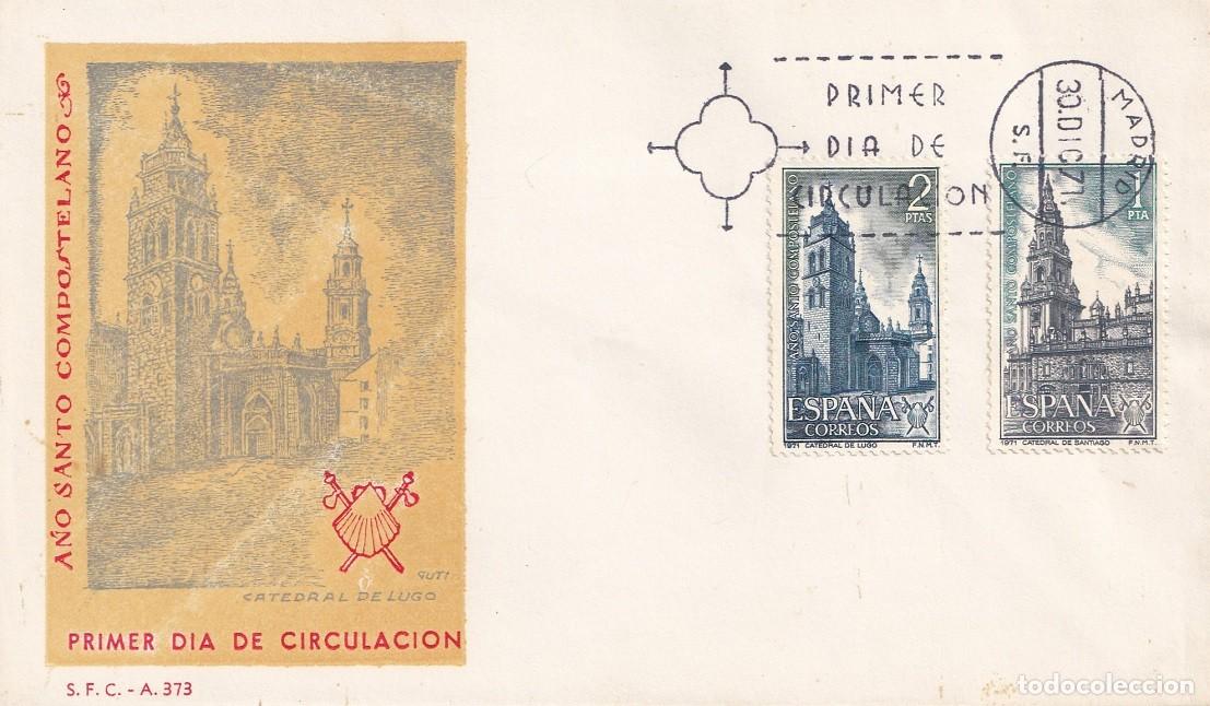 Sellos: SPD Madrid 1971 - A&ntilde;o Santo Compostelano - Catedral de Lugo - Primer d&iacute;a de circulaci&oacute;n - FDC