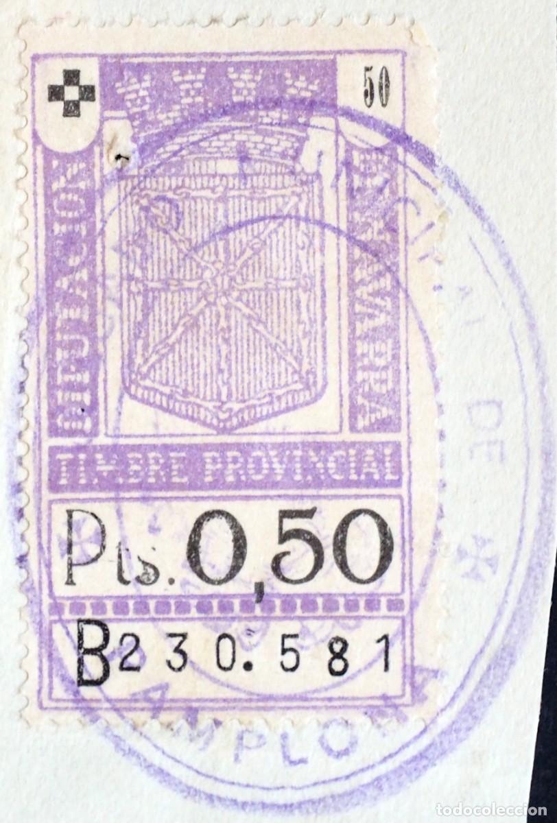 Sellos: TIMBRE PROVINCIAL DE LA DIPUTACI&Oacute;N DE NAVARRA.