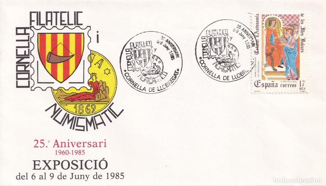 Sellos: Sobre Cornell&agrave; de Llobregat 1985 - Cornella filat&egrave;lic i numism&agrave;tic 25 Aniversari 1960-1985 Exposici&oacute;