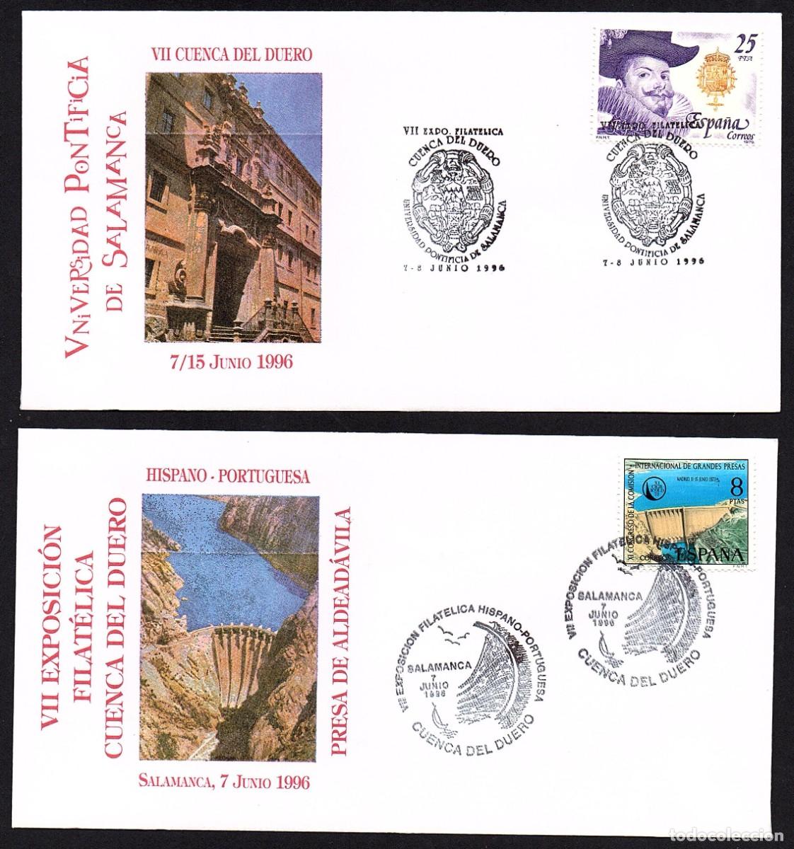 Sellos: 2 SOBRES CONM. VII EXP. FILATELICA CUENCA DEL DUERO SALAMANCA 1.996