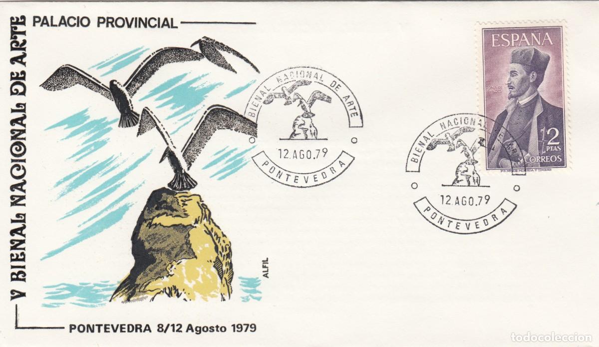 Sellos: GALICIA - MATASELLOS BIENAL NACIONAL DE ARTE - PONTEVEDRA - 1979
