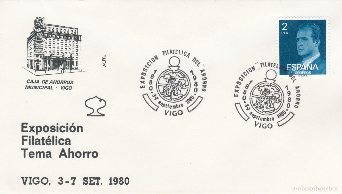 Sellos: GALICIA - MATASELLOS EXPOSICI&Oacute;N FILAT&Eacute;LICA DEL AHORRO - VIGO - 1980