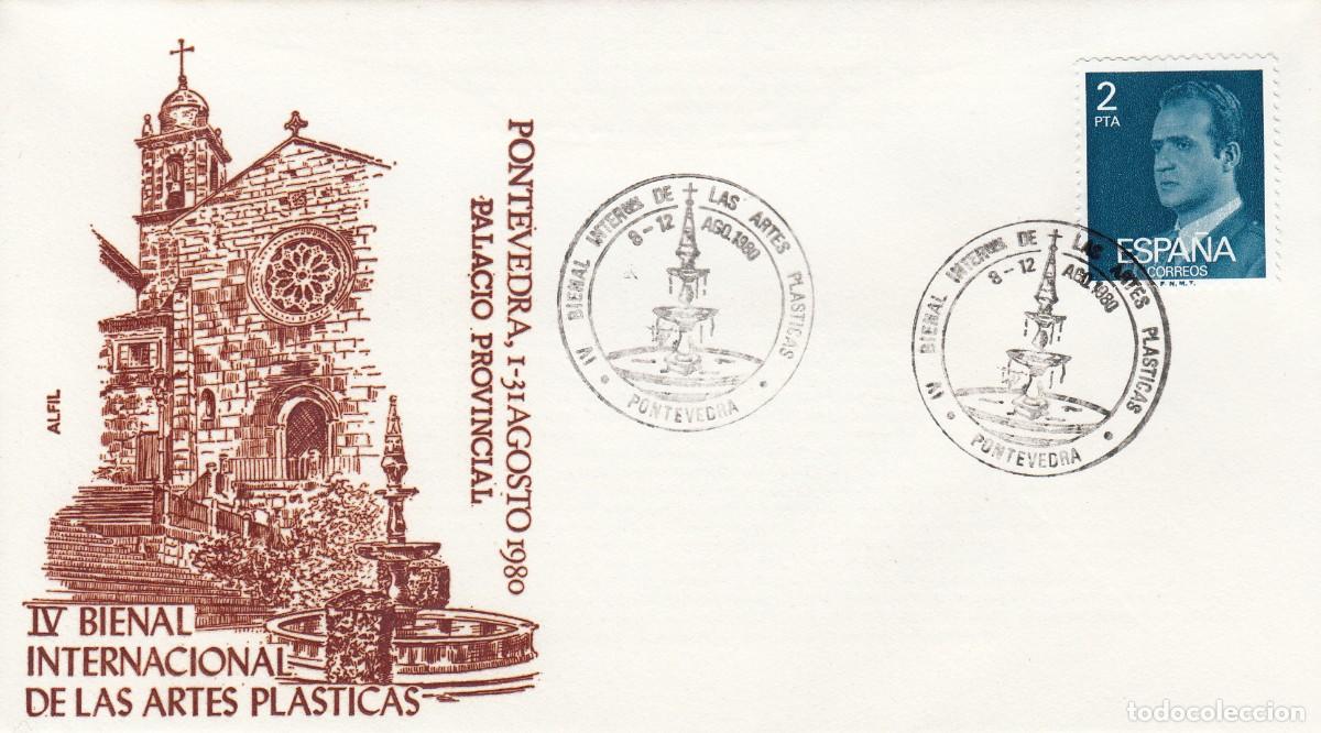 Sellos: GALICIA - MATASELLOS BIENAL INTERNACIONAL ARTES PL&Aacute;STICAS - - PONTEVEDRA - 1980
