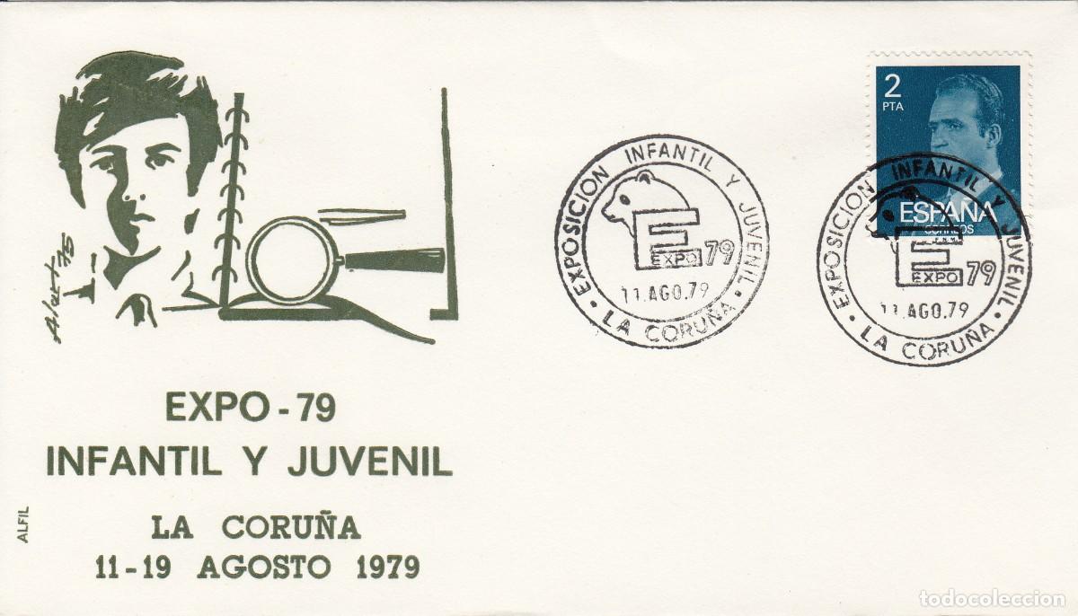 Sellos: GALICIA - MATASELLOS EXPOSICI&Oacute;N INFANTIL Y JUVENIL - LA CORU&Ntilde;A - 1979