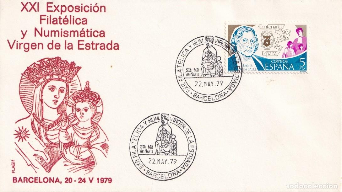 Sellos: Sobre Barcelona 1979 - XXI Exposici&oacute;n Filat&eacute;lica y Numism&aacute;tica Virgen de la Estrada - Matasellos