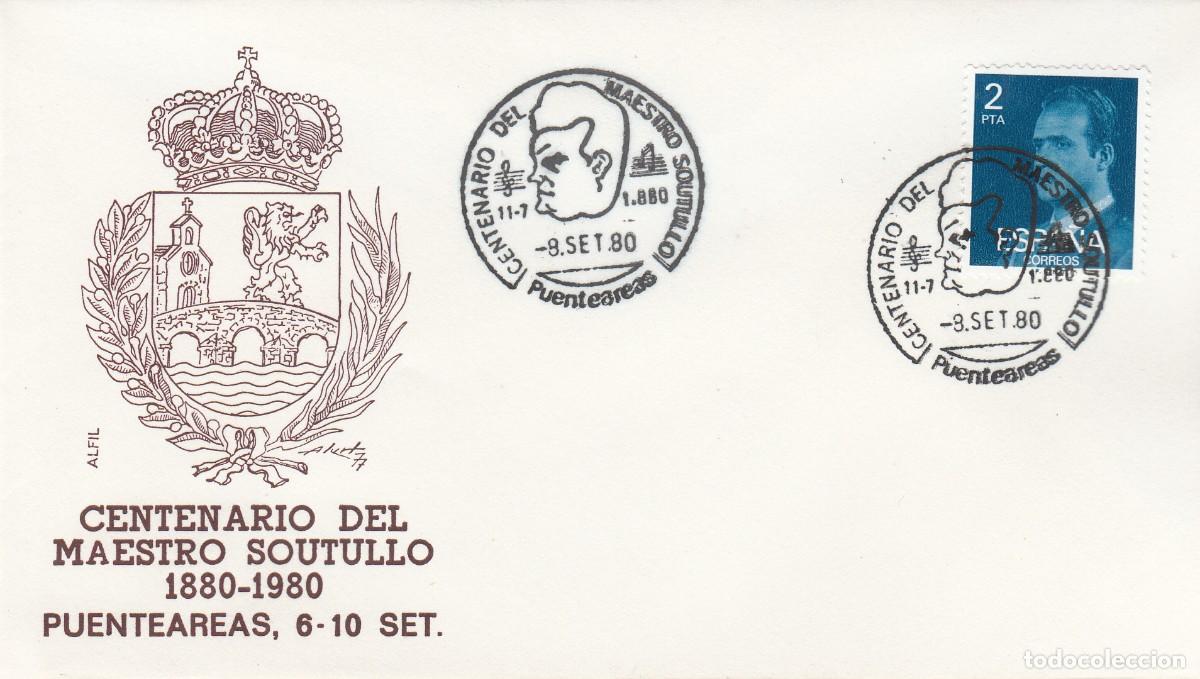 Sellos: GALICIA - MATASELLOS CENTENARIO DEL MAESTRO SOUTULLO - PUENTEAREAS - 1980