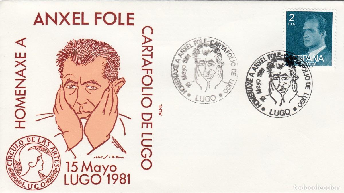 Sellos: GALICIA - MATASELLOS HOMENAXE ANXEL FOLE - LUGO - 1981