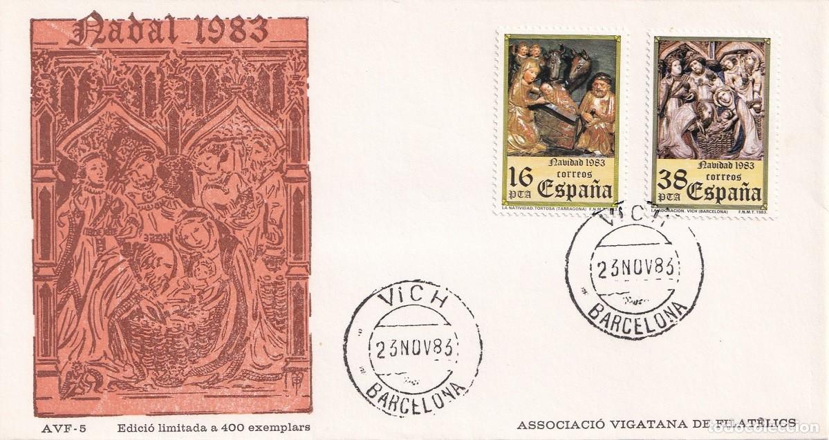 Sellos: Sobre Vic Vich 1983 - Nadal Navidad - Natividad de Tortosa - La Adoraci&oacute;n de Vich - Edic. lim. 400