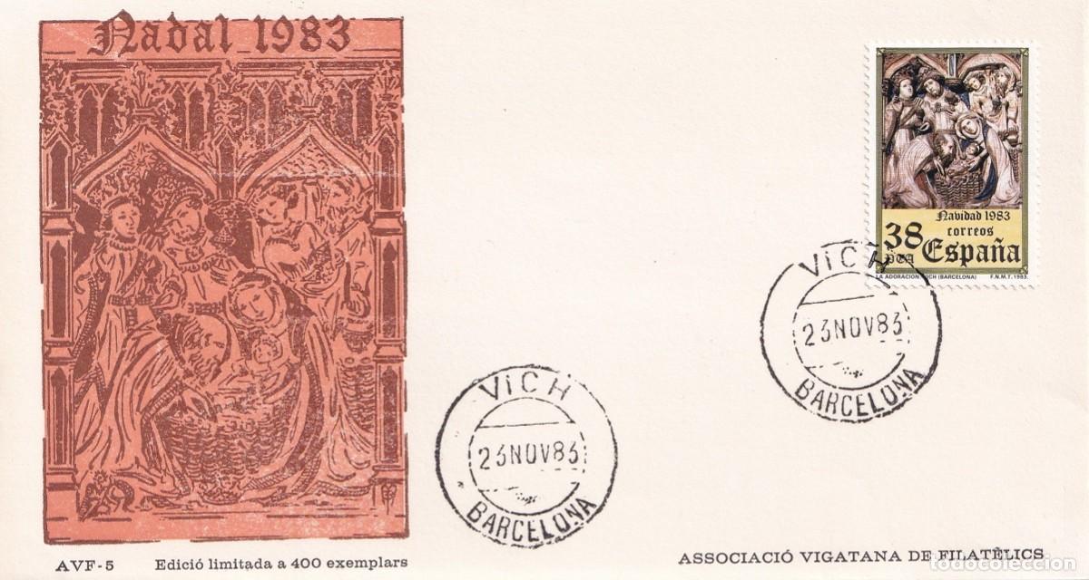 Sellos: Sobre Vic Vich 1983 - Nadal Navidad - Natividad de Tortosa - La Adoraci&oacute;n de Vich - Edic. lim. 400